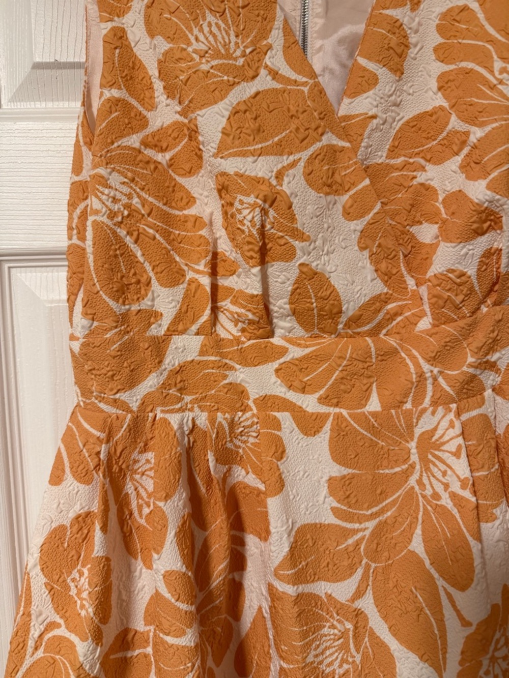 Floral Yellow Sleeveless Midi Dress with V-Neck - Picture 3 of 4